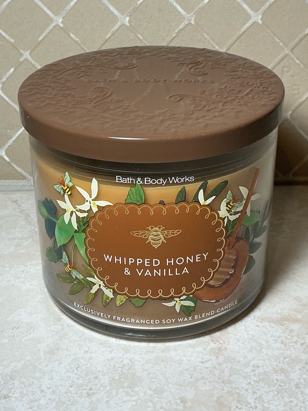 Bath & Body Works Whipped Honey & Vanilla 3-Wick Candle 14.5 oz New